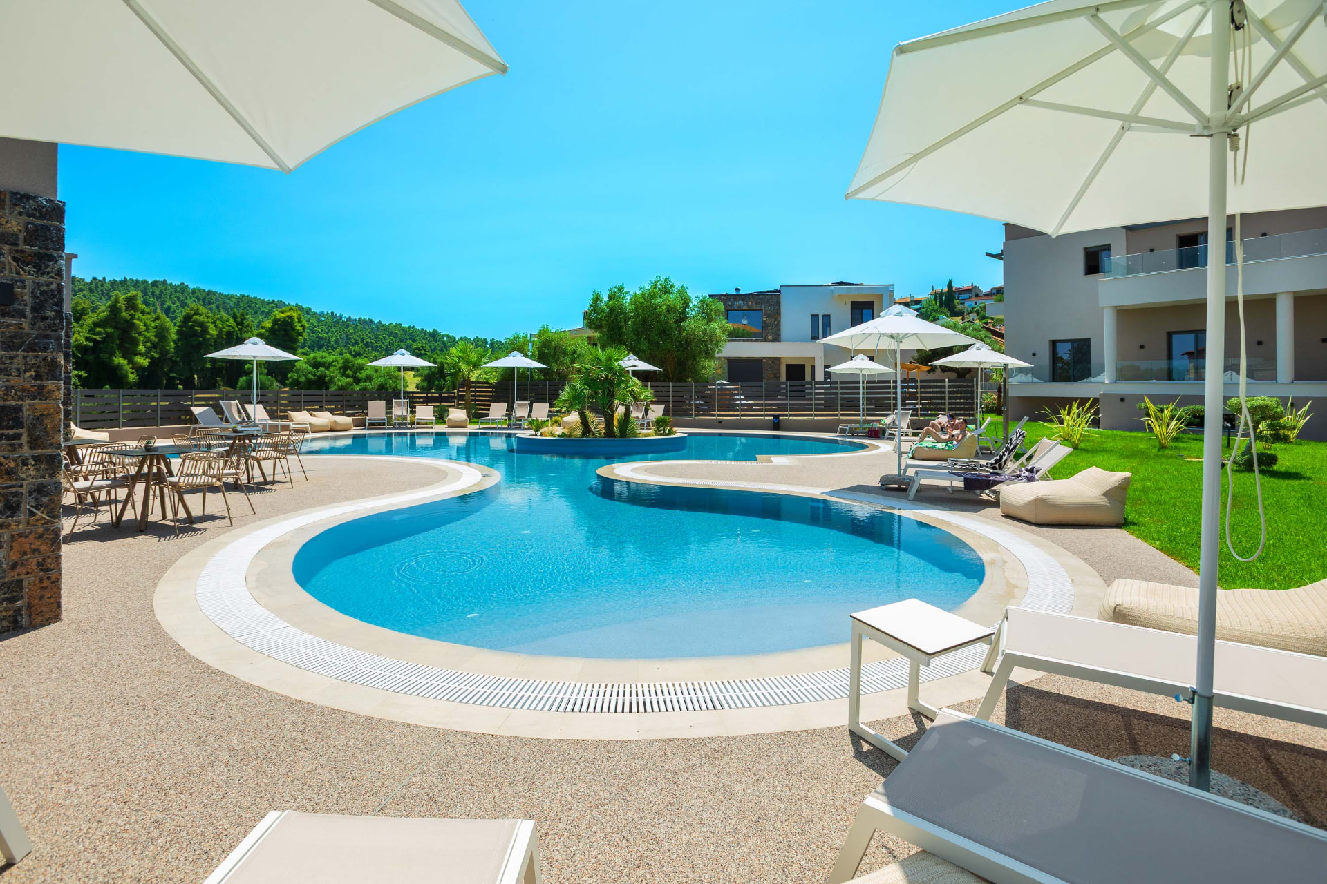 the anese pool in the summer sun